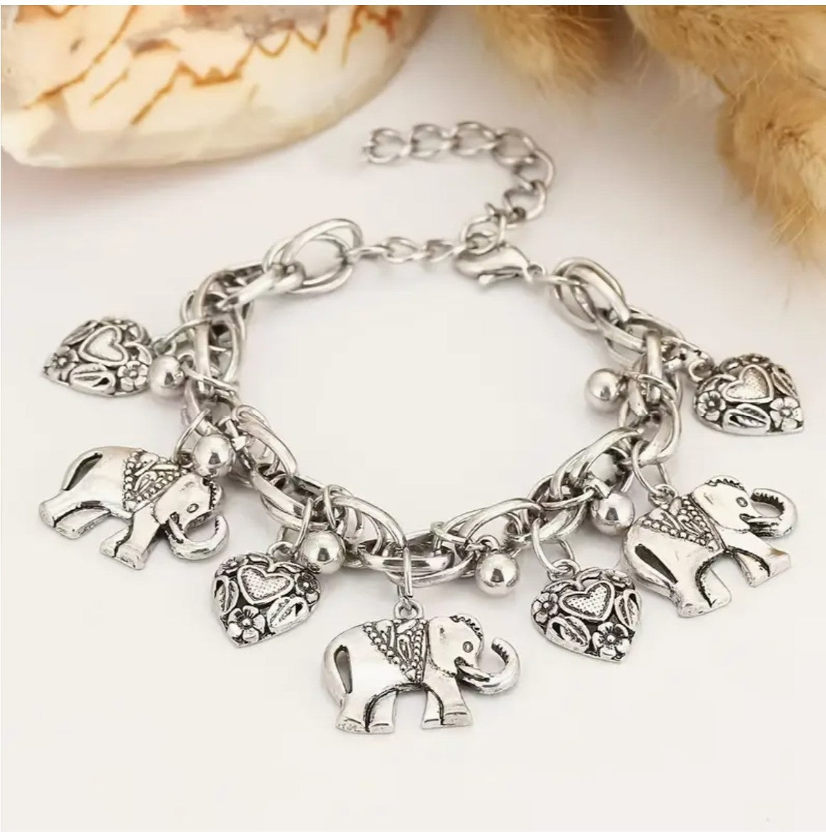 ELEPHANT & HEART ANKLET - AJAK0001