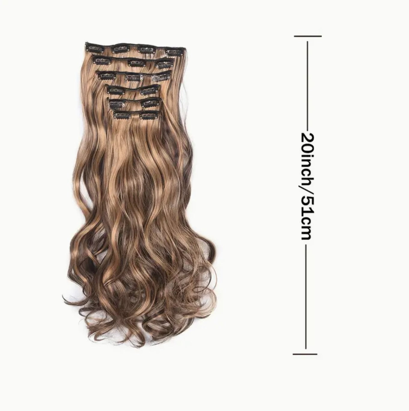 Long Wavy Clip-In Hair Extensions - 6 Pieces