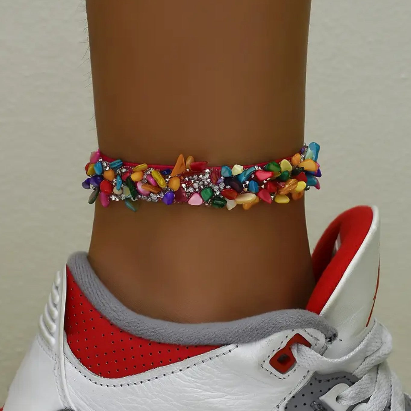 BOHO STYLE COLORFUL NECKLACE SET WITH ANKLET AND BRACELET