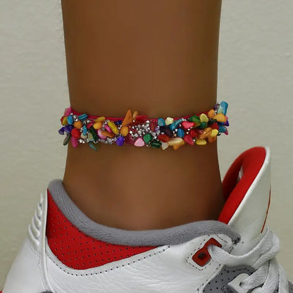 BOHO STYLE COLORFUL NECKLACE SET WITH ANKLET AND BRACELET