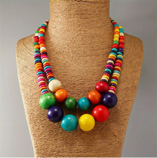 BOHEMIAN PEARL BEADS MULTICOLOR JEWELRY SET