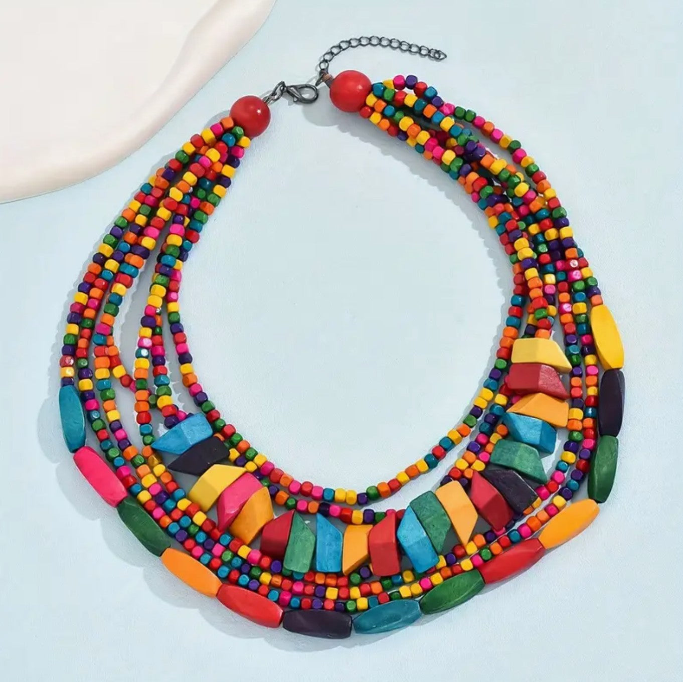 BOHO STYLE COLORFUL NECKLACE SET WITH ANKLET AND BRACELET