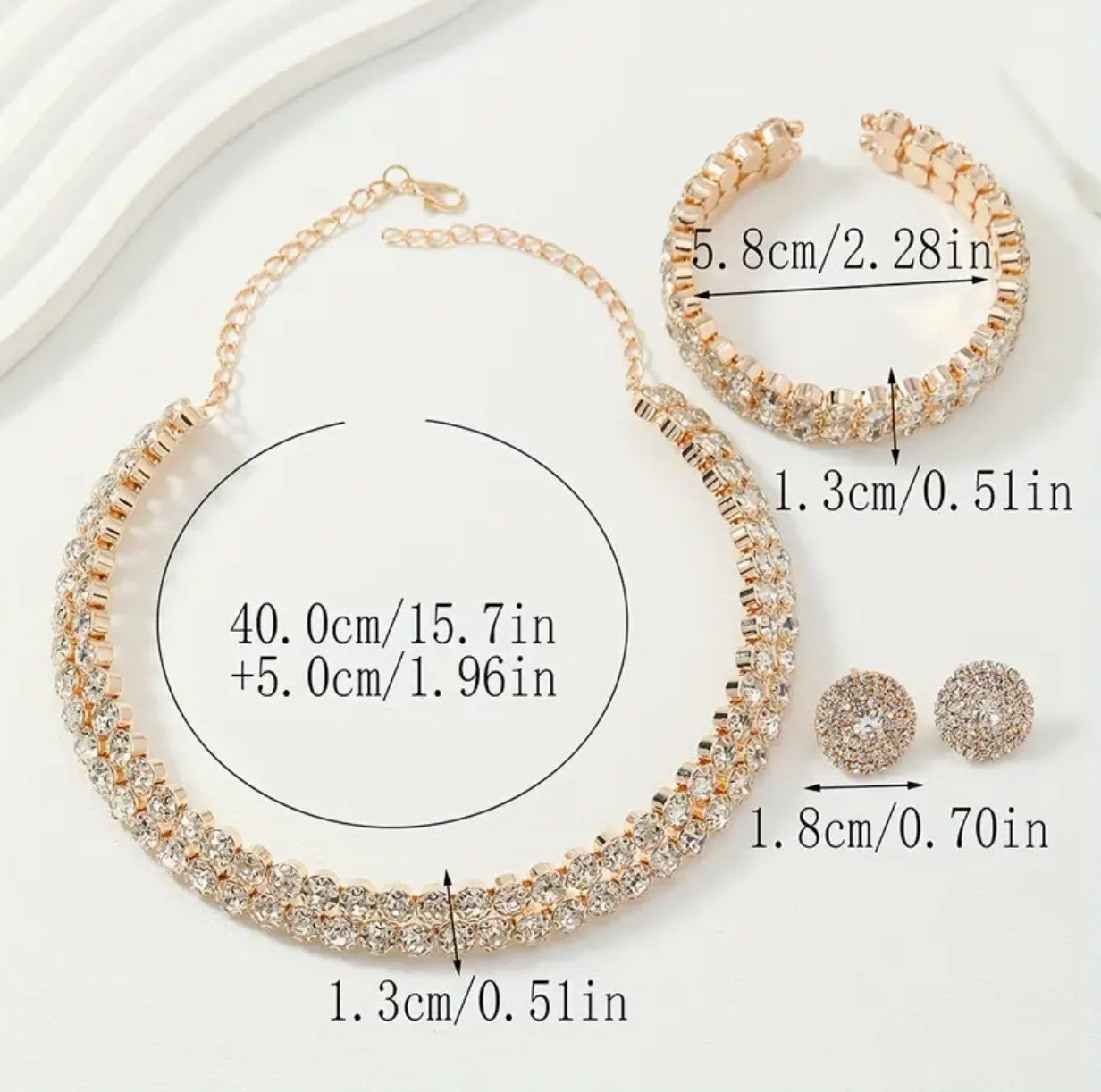 Zirconia Necklace Set - AJN0014