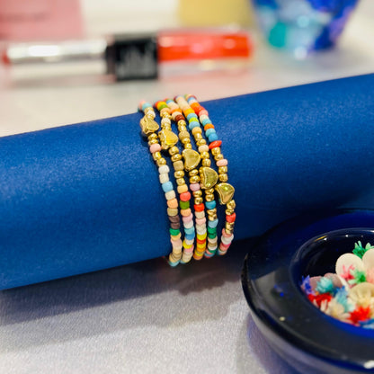 Rainbow heart Bracelet Set - AJBR0003