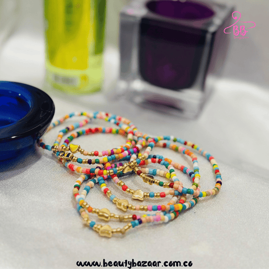 Hearts Beads Bracelet Set - AJB0006