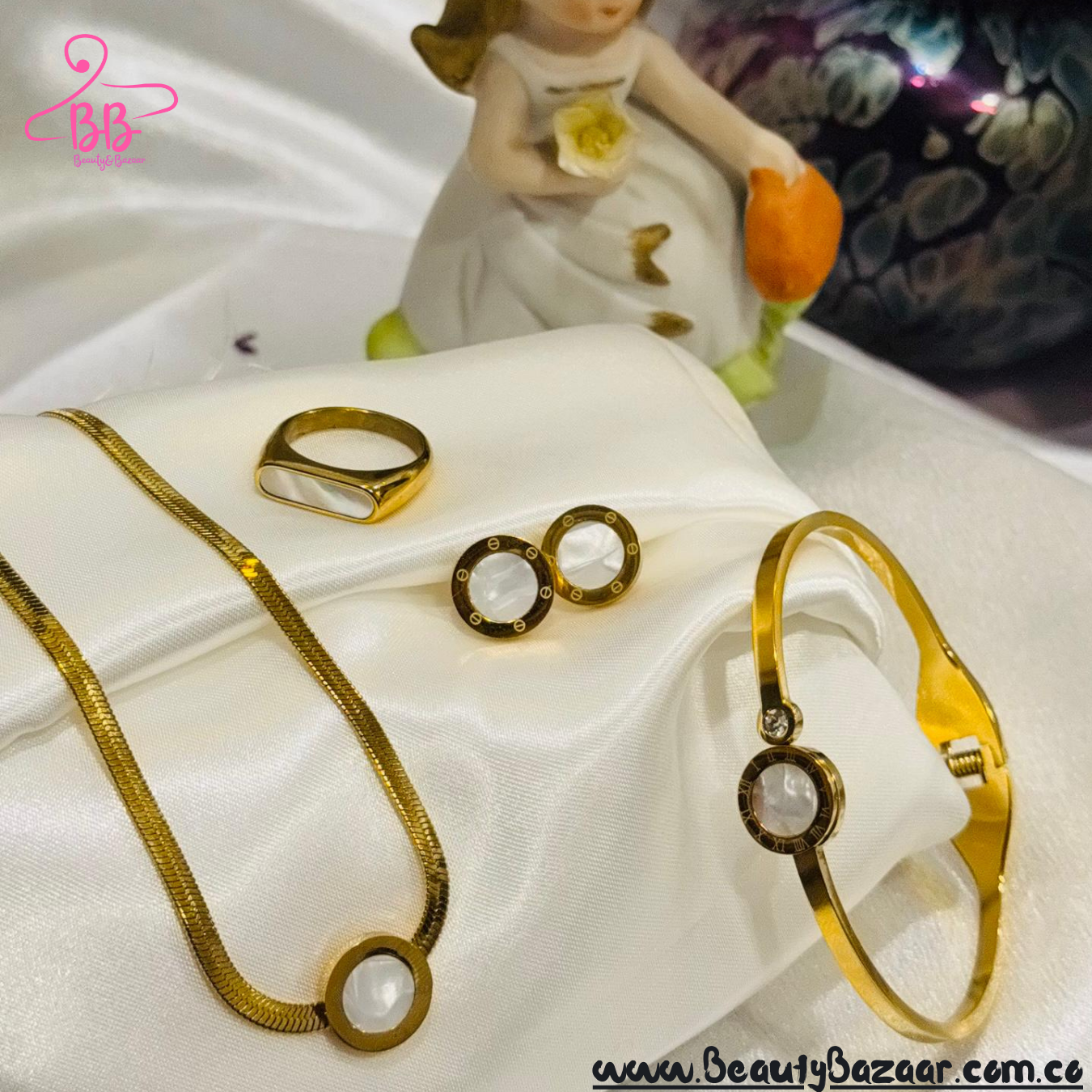 16K GOLD PLATED PENDANT SET-AJPN00019