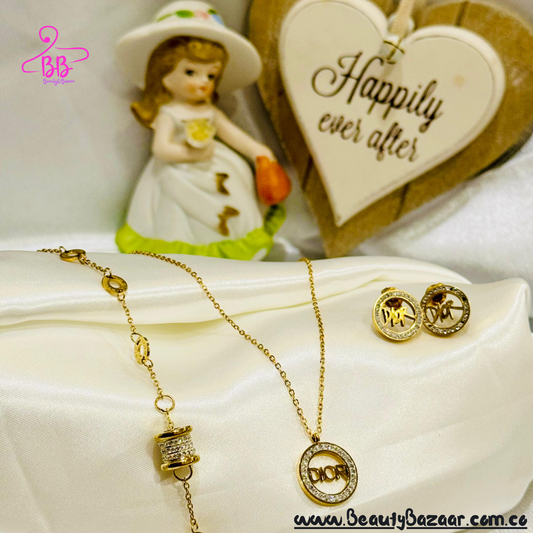16K GOLD PLATED PENDANT SET - AJPN00022
