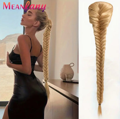 Fishtail Braid Ponytail Extension for Women - Dark Brown