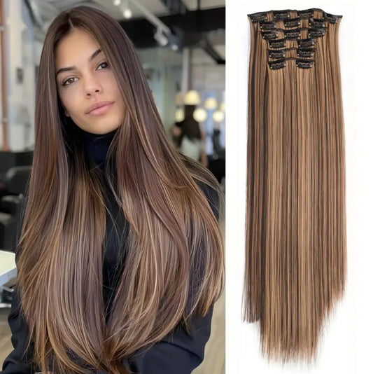 Women's Clip-in Hair Extension Set - 6 Piece 62 cm
