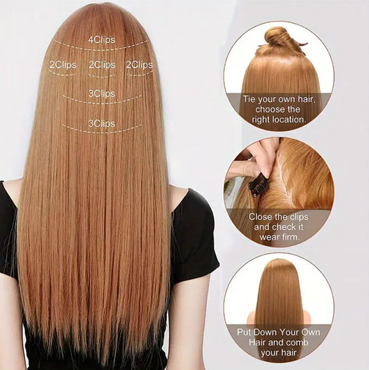 Women's Clip-in Hair Extension Set - 6 Piece 62 cm