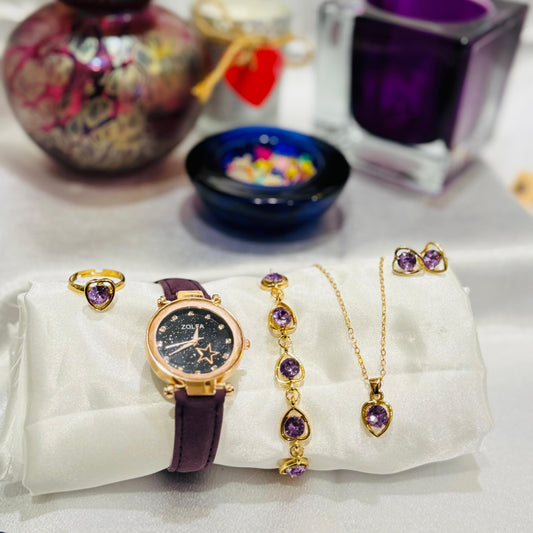 LADIES LOVE WATCH SET WITH BRACELETS-LW0002