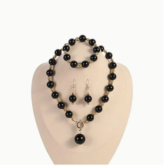 FAUX PEARL NECKLACE SET